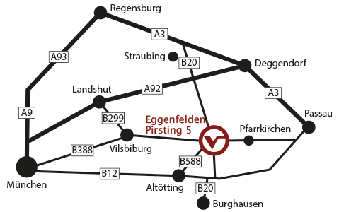 Anfahrt zur Schreinerei Vilsmeier